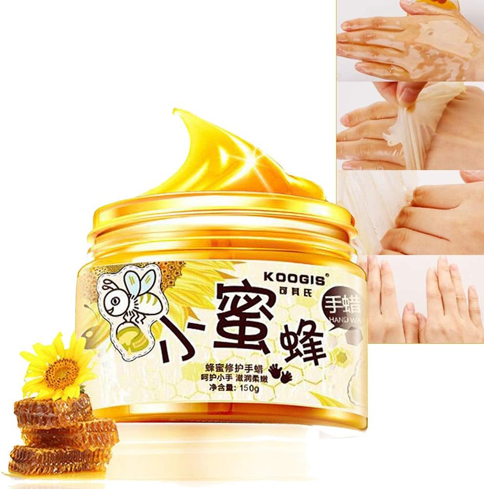 Hand Wax Mask，KOOGIS Milk Honey Peel Off Hand Wax Mask Remove Dead Skin Cream,Exfoliating Moisturizing Whitening Hand Mask，Milk Honey Whitening Hand Wax Wrinkle Removal Paraffin Skin Care Exfoliator