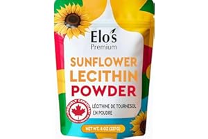 Sunflower Lecithin Powder 8oz (227g) – Plant-Based Emulsifier for Baking, Smoothies, and DIY Recipes BY ELO’S PREMIUM