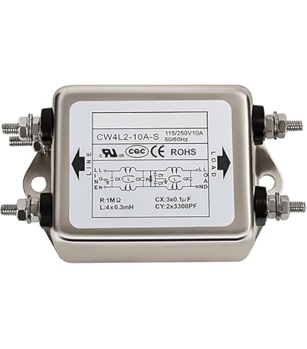 Aexit SH200-10A Silver Tone Noise Suppressor EMI-filter voor eenfase- voedingskabel