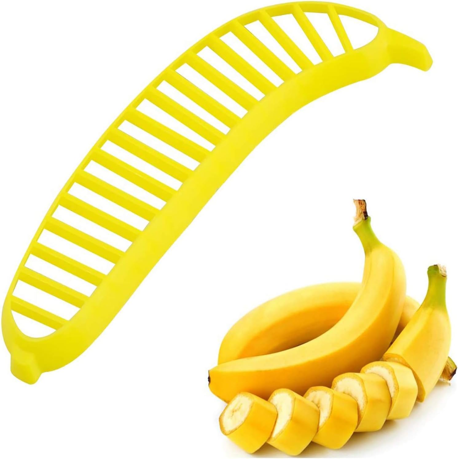 AGKs Banana Slicer Perfect for Fruit Salads Handle Plastic Banana