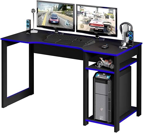 Mesa para Computador Desk Gamer ME4152 Preto e Azul