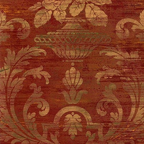 Patton Wallcovering SM30383 Classic Silks Wallpaper /Black/Burgundy/Coral/Dark Coral/Red