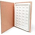 16 Pair Eyelash Storage Book,Makeup Display Sample Container,Eyelash Catalog Travel Glitter Paper rose gold