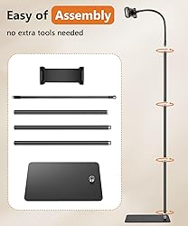 Evekea iPad Stand, Height Adjustable Tablet Floor