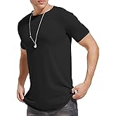 LIWEIKE Mens Hipster Hip Hop Swag Curve Hem Short Sleeve T Shirt