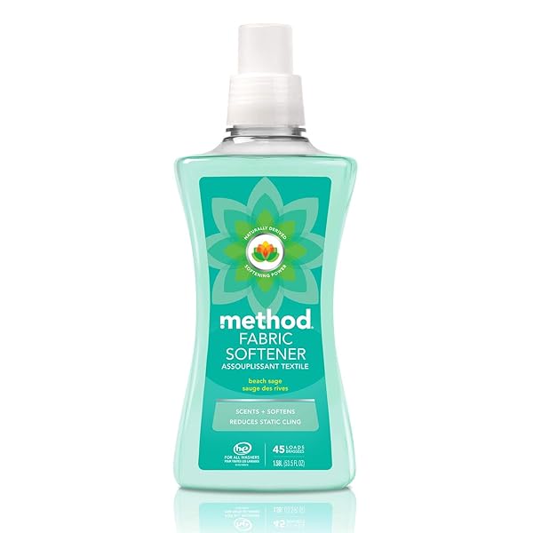 METHOD FABRIC SOFTENER; BEACH SAGE; 53.5 OUNCES; 45 LOADS; 1 PACK; PACKAGING MAY VARY