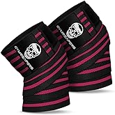 Gymreapers Knee Wraps for Squats and Powerlifting 72 Inch Compression Wraps with Strap for Men &amp; Women Weightlifting Support