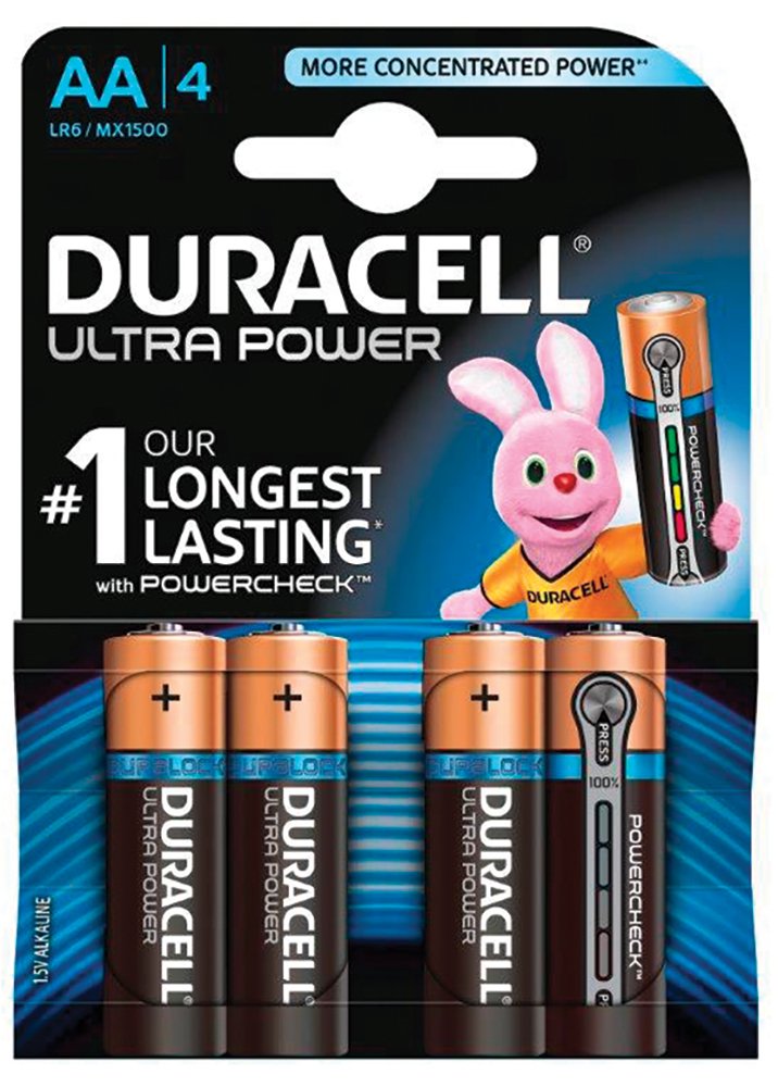 Duracell Ultra MX1500 Alkaline AA Batteries - 4-Pack