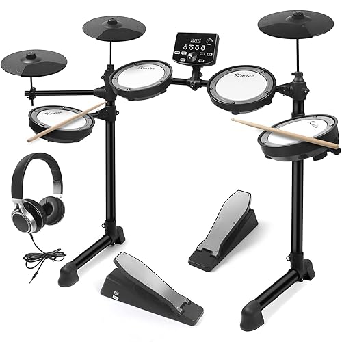 Electric Drum Set-Kmise Professional 7-Piece Electronic Drum Set