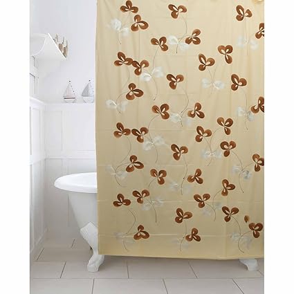 Kuber Industries PVC Shower Curtain - 7ft, Cream