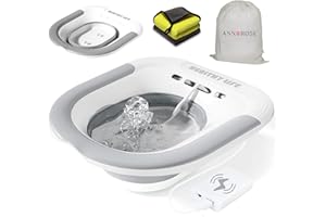 ANNROSE Electric Sitz Bath for Toilet,Sitz Bath，Portable and Collapsible Sitz Bath Tub for Hemorrhoids & Postpartum Care, Wide Seat for Home Use(Grey)
