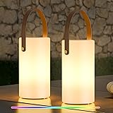 uuffoo 2-Pack Solar Table Lamp Outdoor Lantern 2 in