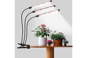 Sondiko Grow Lights for Indoor Plants Full Spectrum, 3 Heads Plant Lights Indoor with 3 Spectral Modes, 10 Level Brightness, 