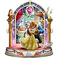 The Bradford Exchange Hawthorne Village Division Beauty and The Beast Sculpture with LED Illumination Stained Glass 7-inches