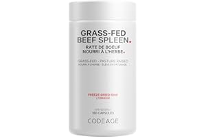 Codeage Grass Fed Beef Spleen Supplement – Freeze-Dried, Desiccated Bovine Glandular – Pasture-Raised in Argentina – Non-GMO,