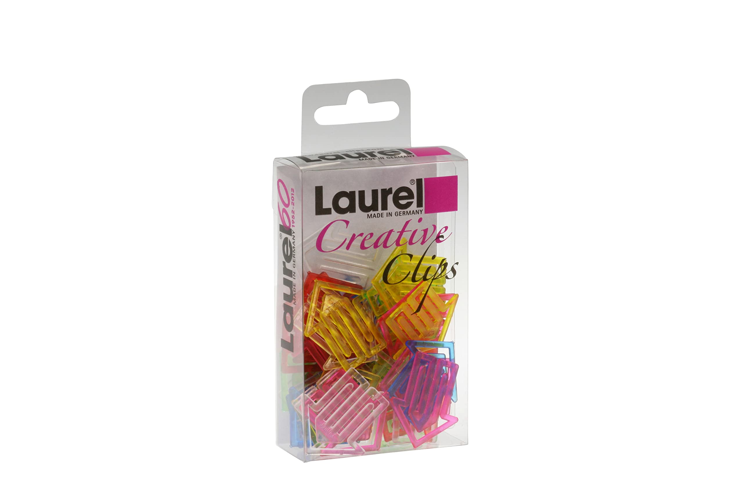 Laurel Pack of Arrow-Shaped Paper Clips 30 MM Polystyrene Plastic Assorted Crystal