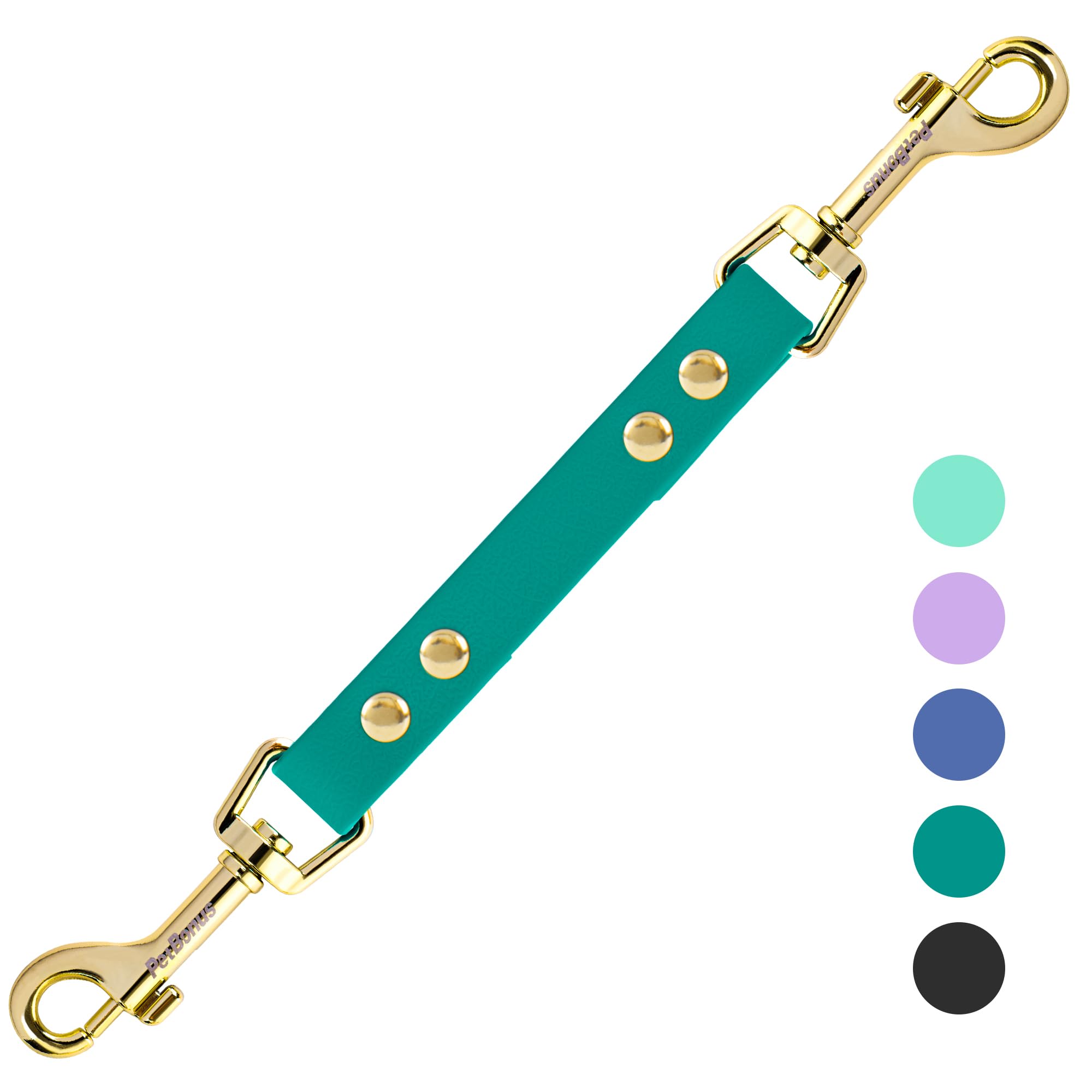 PetBonus Dog Collar Safety Clip, Waterproof Backup Safety Strap for Dog Harness to Prong Collar, Odor Proof Double Ended Clasp Leash Connector for Training Walking (Green) — image 1