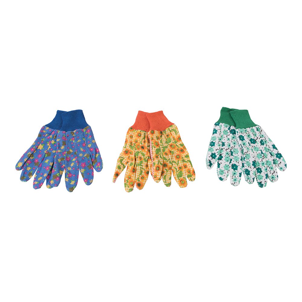 Silverline 896865 Floral Gardening Gloves 3pk M 8