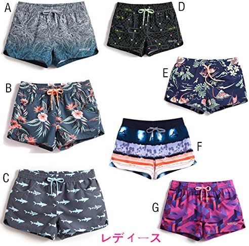 Amazon 水着 サーフパンツ 水着 カップル メンズ レディース 海パン 海水パンツ 全7色 水陸両用 サーフショーツ 水着 プリント 総柄 速乾 温泉 ショートパンツ ハーフパンツ 短パン スイムショーツ リゾートdf415c0 男性m D アクティブショートパンツ 通販