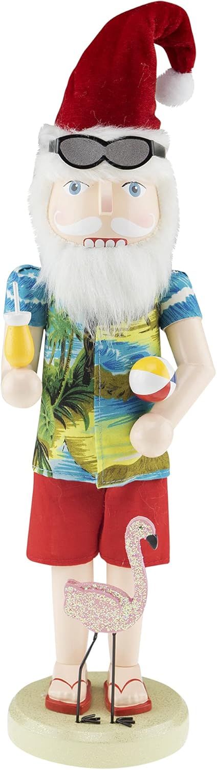 Nutcrackers - Clever Creations Tourist Santa 14 Inch Traditional Wooden Nutcracker, Festive Christmas Décor for Shelves and Tables