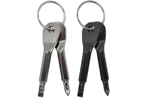 GADGETIME USA Pocket Screwdriver Set (Pack of 2) - Best Stocking Stuffers - EDC Keychain - Portable Repair Tool for Small Projects, Furniture - Compact & Ergonomic Flat Head & Phillips Key Screwdriver - 2 Colors
