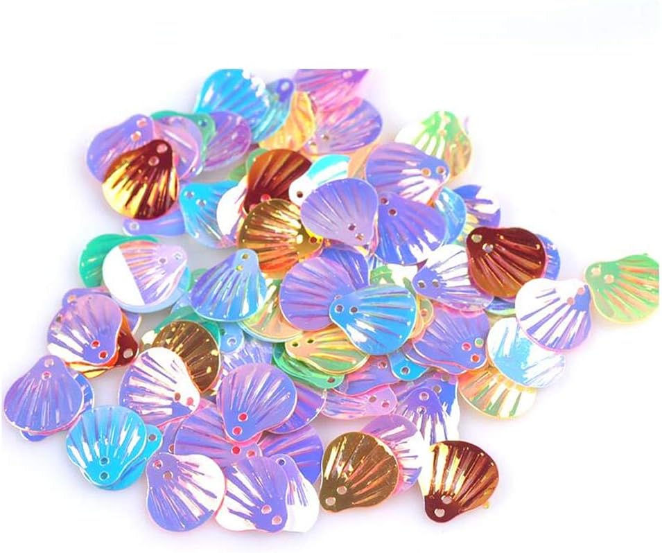 YARUMI 2 Bags（1100 Pieces）18mm PVC Loose Seashell Sequins and Spangles for Wedding Handmade DIY Card Decoration (Multicolor)