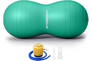 STOROMO Anti-Burst Peanut Ball – High Weight Capacity Exercise Ball for Birth, Yoga, Pilates & Physical Therapy, Eco-Friendly PVC Fitness Ball for Kids & Adults, Includes Pump