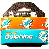 Aminco International NFL-BC-207-09 Silicone Rubber Bracelet - Miami Dolphins