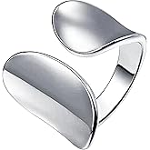 QueenBee Silver Plated Adjustable Geometric Statement | Minimalist Asymmetric Open Cocktail Jewelry | Trendy Bold Design for Stacking | Hypoallergenic Smooth Punk-Inspired Accessory