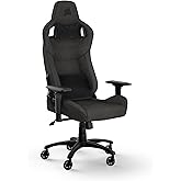 Corsair T3 Rush Fabric Gaming Chair (2023) &ndash; Racing-Inspired Design &ndash; Soft Fabric Exterior &ndash; Padded Neck Cushion &ndash; Memory Foam Lumbar Support &ndash; Adjustable Seat Height &ndash; Charcoal
