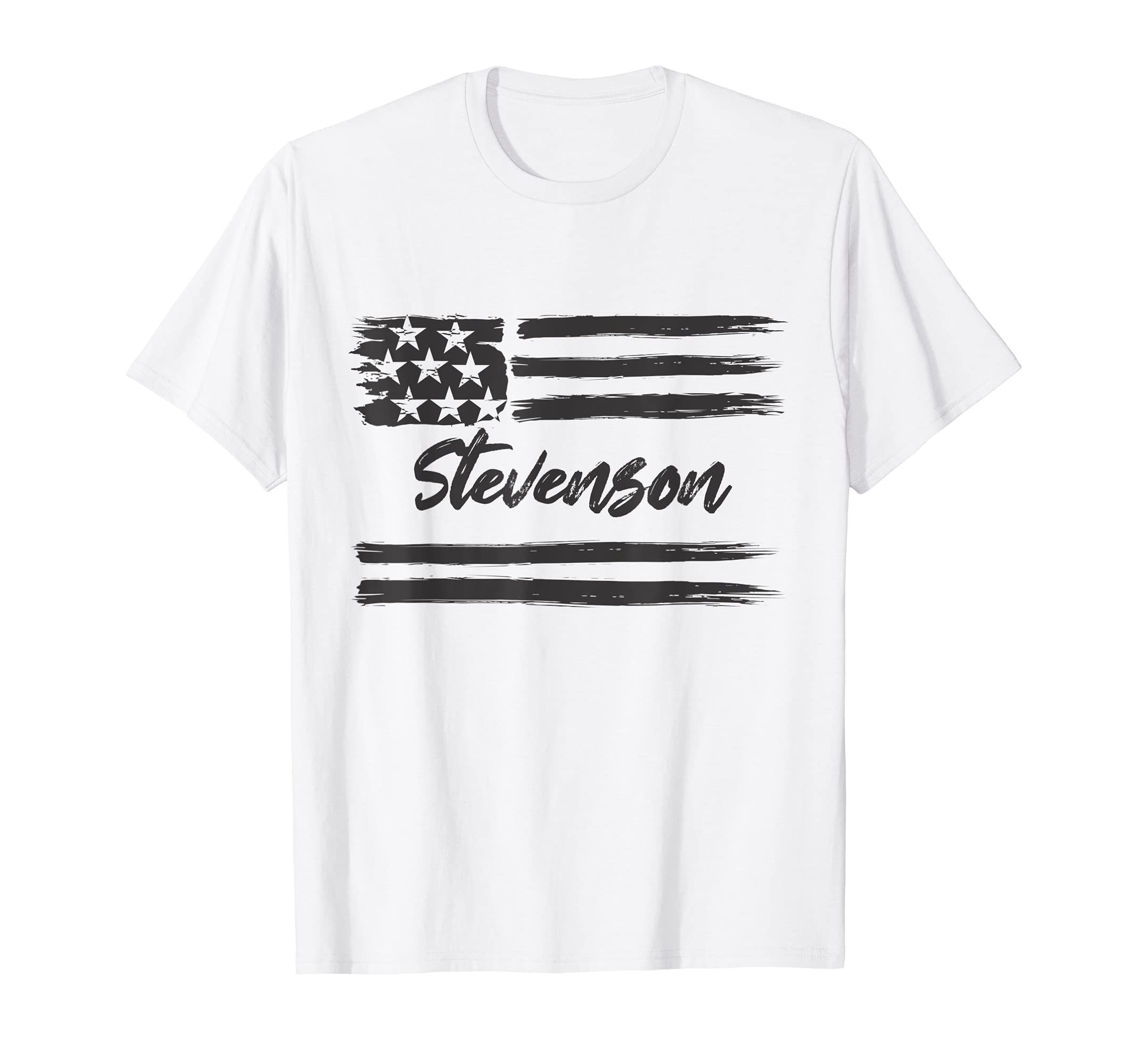 Stevenson - Personalized Name, Stars and Stripes, USA Flag T-Shirt