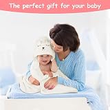 Aolso Hooded Baby Towel 80x80cm 2 PCS White Pink Absorbent Coral Fleece view 7