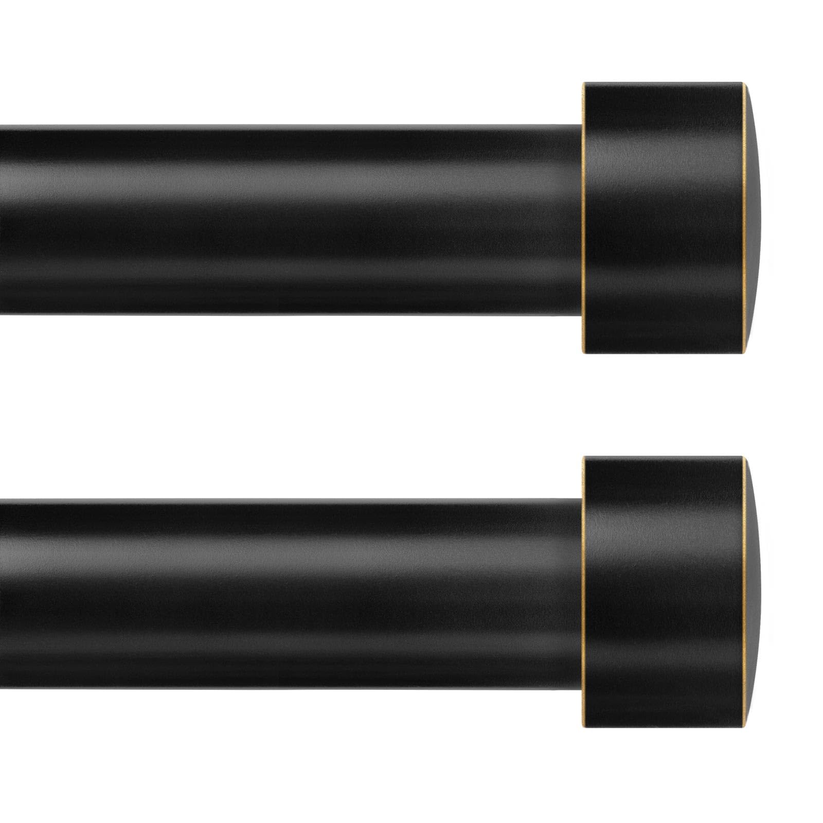 Photo 1 of TONIAL Curtain Rods 2 Pack, Telescoping Splicing 3/4 Curtain Rod 32 to 43 Inch(2.6 to 3.6 ft), Decorative Single Drapery Rod with Round Cap Finial, Black