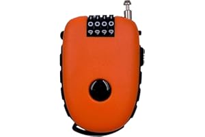 Bosvision Ultra-Secure 4-Digit Combination Lock with 3 Feet Retractable Cable for Bike, Ski, Snowboard and Stroller…Orange