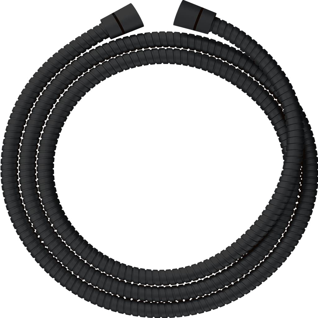 SparkPod Quick Install Shower Hose Replacement - 79 Inches Stainless Steel & Brass Connectors for No-Tools Installation - Extra Long Shower Hose Attachment for Handheld Shower Head (Black Matte)