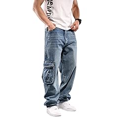 LUOBANIU Men's Baggy Jeans Hip Hop Loose fit 90s