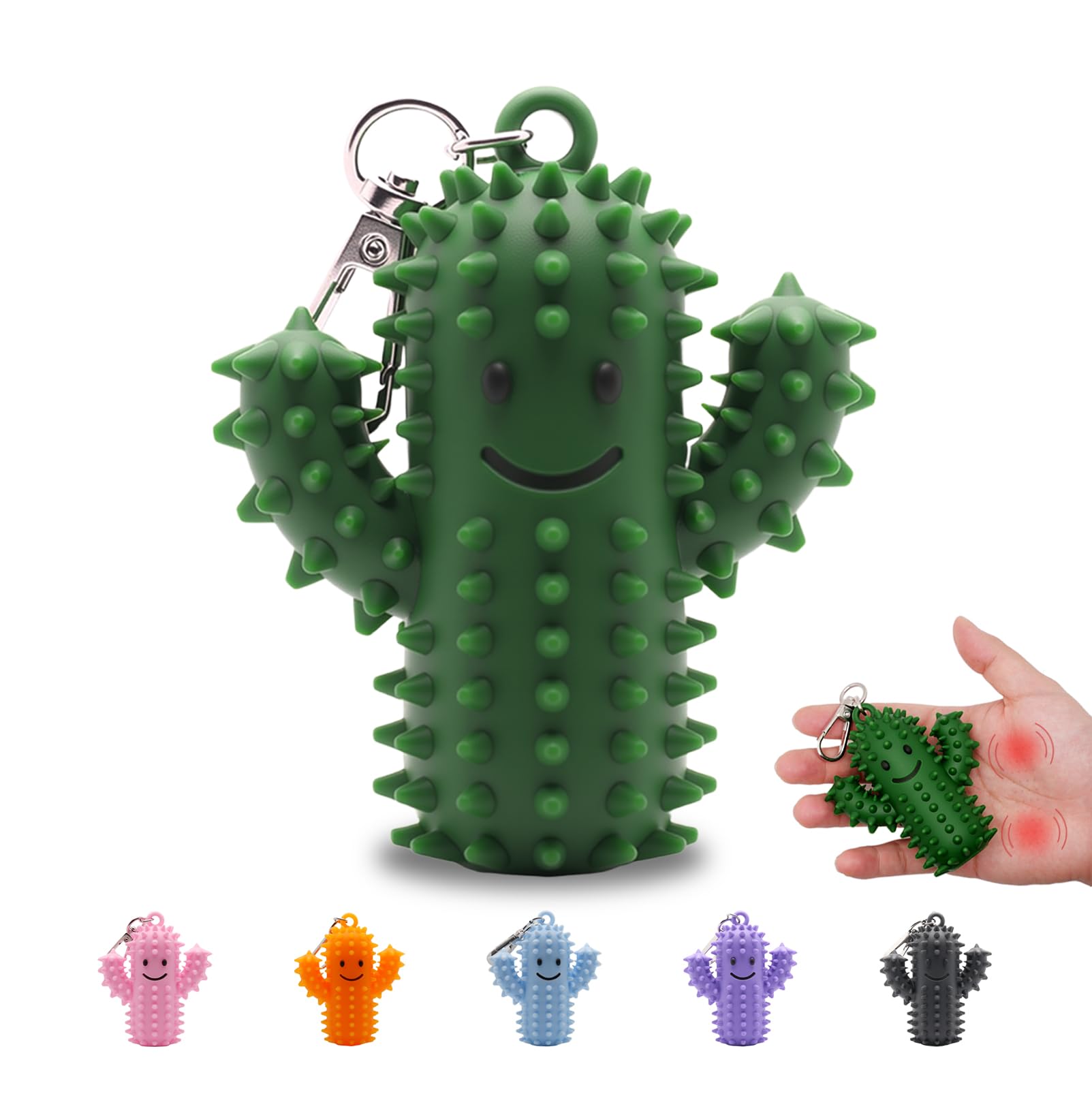 Photo 1 of 1 PCS Little Ouchies Pain Fidget?Silicone Cactus Stim Tools for Adults, Sensory Pain Stim Fidget Toy, Spiky Grippy Stim Keychain, Anxiety Relief Items Fidget, Fun Gift for Friends and Family (Green)