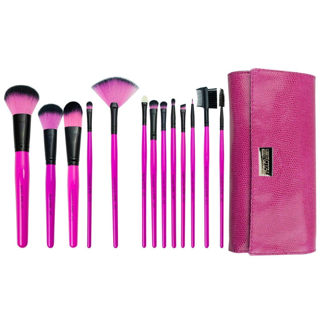 Royal & Langnickel Wrap Synthetic Hair 13-Piece Cosmetic Brush Set (Pink)