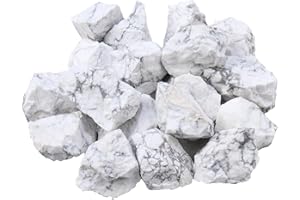Apengshi Natural Howlite Raw Stone Crystal 1lb Bulk Healing Reiki Repair Rock Meditation Chakra Balance Purification Decoration Tumbling Fountain Garden Jewelry Making Gifts Men Women