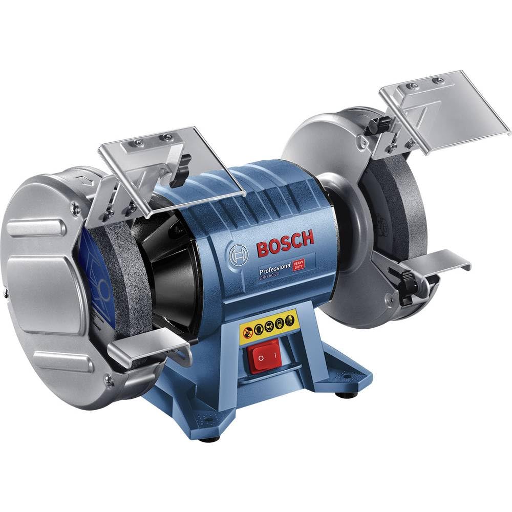 Bosch Professional Doppelschleifer GBG 60-20 (Leistung 600 Watt, Schleifscheiben-Ø 200 mm, Leerlaufdrehzahl 3.600 min-1, inkl. 2x Schleifscheibe Normalkörnung)
