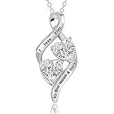 IDASANY Gifts for Mom from Daughter & Son- Sterling Silver Heart Cubic Zirconia Pendant Necklace for sister/daughter/nana Mother's Day Birthday(with GiftBox)