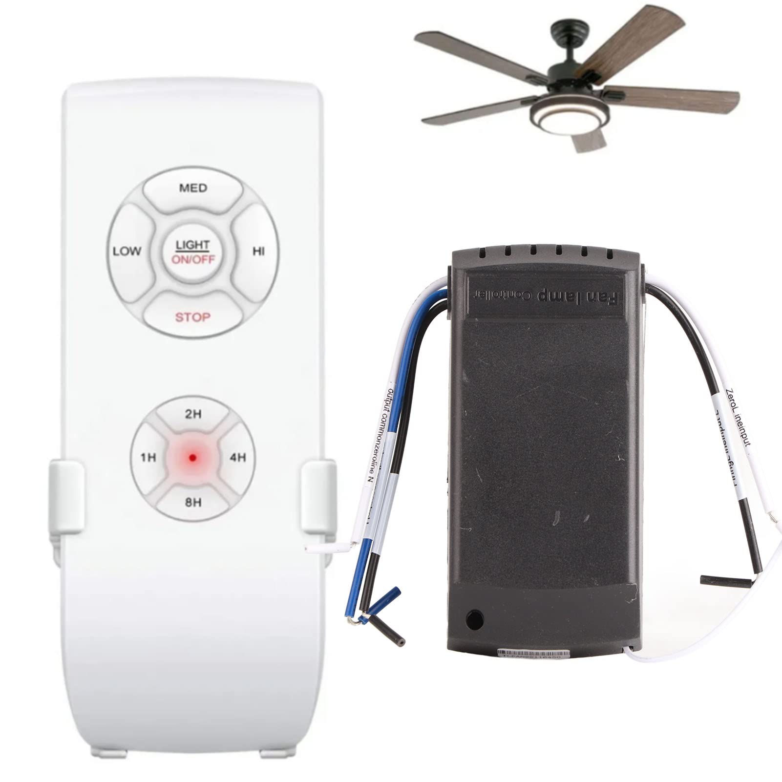 Qcwwy Ceiling Fan Remote Control Kit,Smart WiFi Universal Ceiling Fan Light Remote Control with Fan Speeds and Timings Control Founction Compatible with Hunter Harbor Breeze