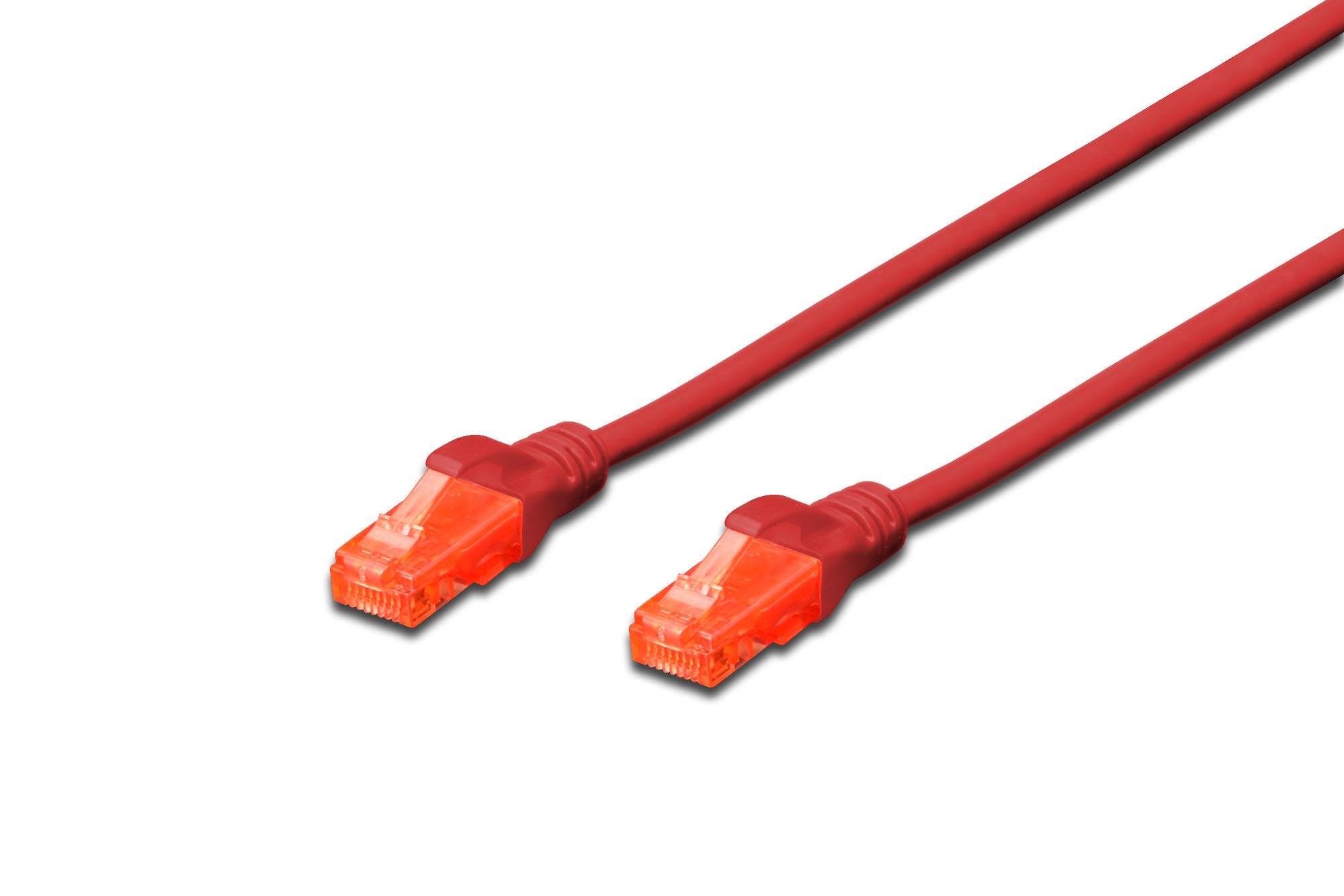 DIGITUS LAN Cable Cat 6 - 1m - CCA Network Cable with RJ45 - U/UTP Unshielded - 1 Gbps - Compatible with Cat6 and Cat6A - Red — image 1