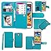 Samsung Galaxy Note 2 II Case, xhorizon TM Premium Leather Folio Case [Wallet Function] [Magnetic Detachable] Fashion Wristlet Lanyard Hand Strap Purse Soft Flip Book Style Multiple Card Slots Cash Compartment Pocket with Magnetic Closure Case Cover Skin ZA5 for Samsung Galaxy Note 2/II (N7100) - Blue