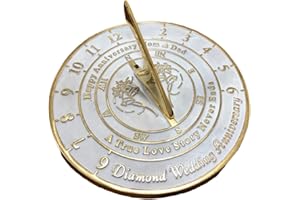 NAUTICALMART Nautical-Mart 60th Diamond Wedding for Mom and Dad. Solid Metal Anniversary Sundial Gift Idea is A Great Present for Your Parents to Celebrate 60 Years Marriage (Mom & Dad Diamond Anniversary)