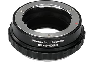 Fotodiox OM-SnyE-DLX-Stretch DLX Stretch Lens Mount Adapter, Olympus Zuiko (OM) 35mm SLR Lens to Sony Alpha E-Mount Mirrorles