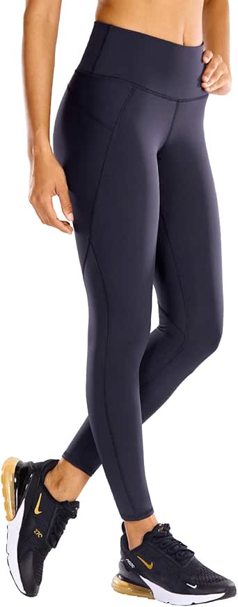 Amazon.com: CRZ YOGA Non See-Through Mid Rise Athletic Compression Leggings for Women 7/8 Hugged 