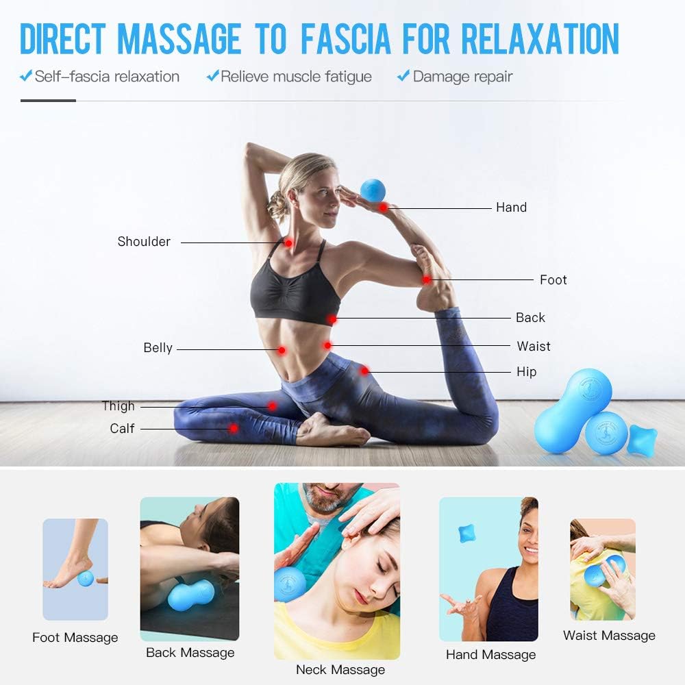 KOOLSEN Lacrosse Massage Ball for Myofascial Release, Deep Tissue, Muscle Knots, Yoga and Trigger Point Therapy. 100% Solid Silica Gel Construction - 2 Firm Balls: Health & Personal Care
