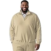 Yuyapu Heavyweight Quarter Zip Pullover Mock Neck Sweatshirt for Big and Tall Men with Dual Pockets Sweater for Workout Gym