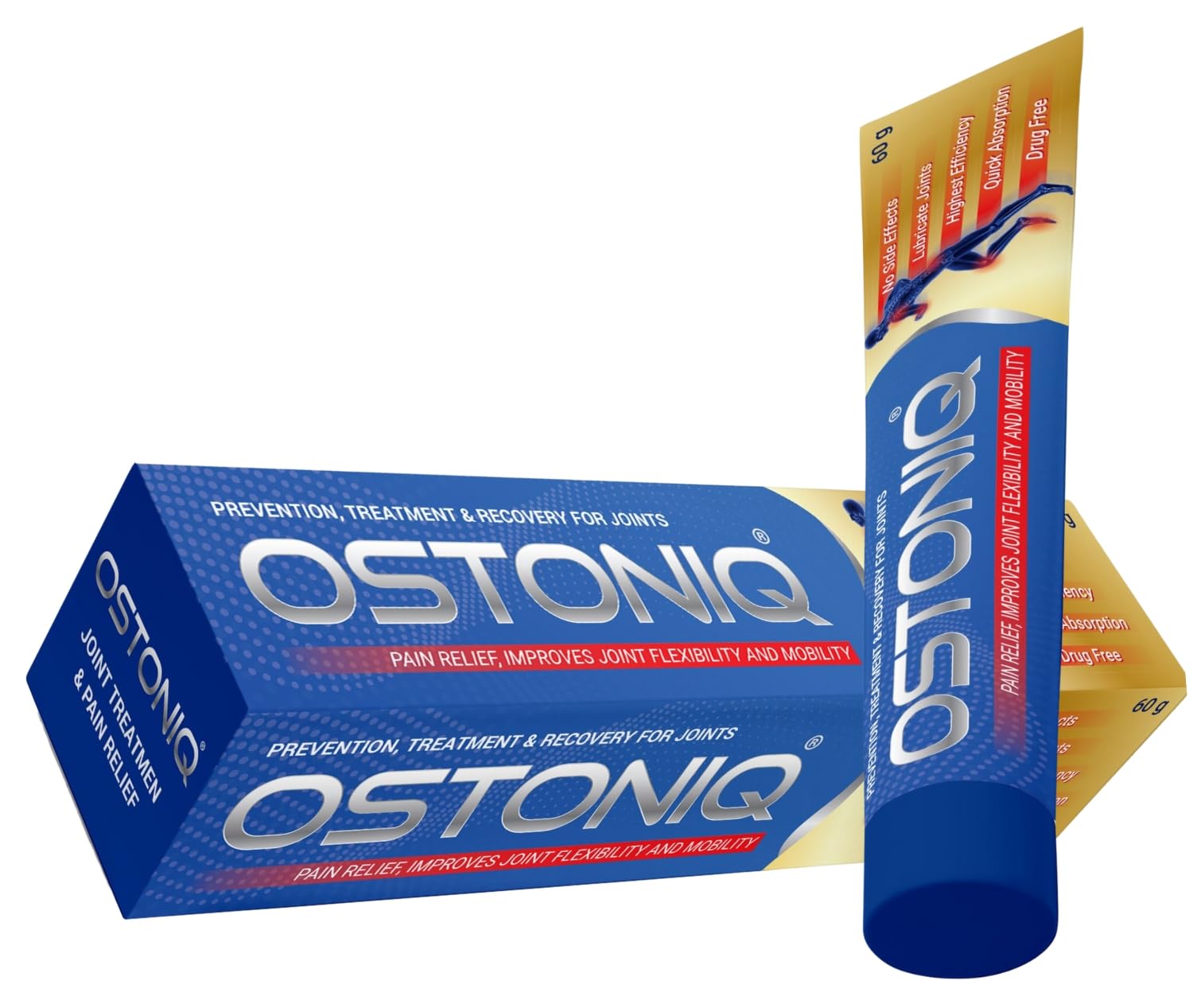 Ostoniq Joint Pain Relief Cream Max Strength 60G - Natural Formula for Muscle, Arthritis, Knee, Lower Back, Neck & Shoulder Pain - Deep Heat & Anti-inflammatory Cream for Mobility & Pain Relief